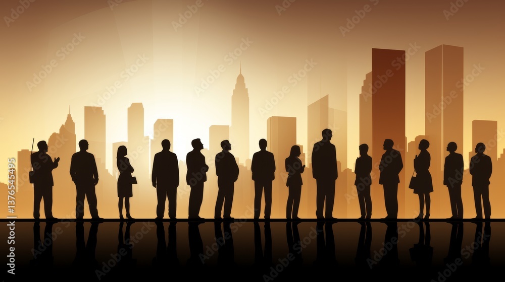 Aufkleber visual representation of business growth ascending graph with successful team in soft colors