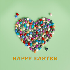 Happy Easter Greeting with Colorful Egg Decoration