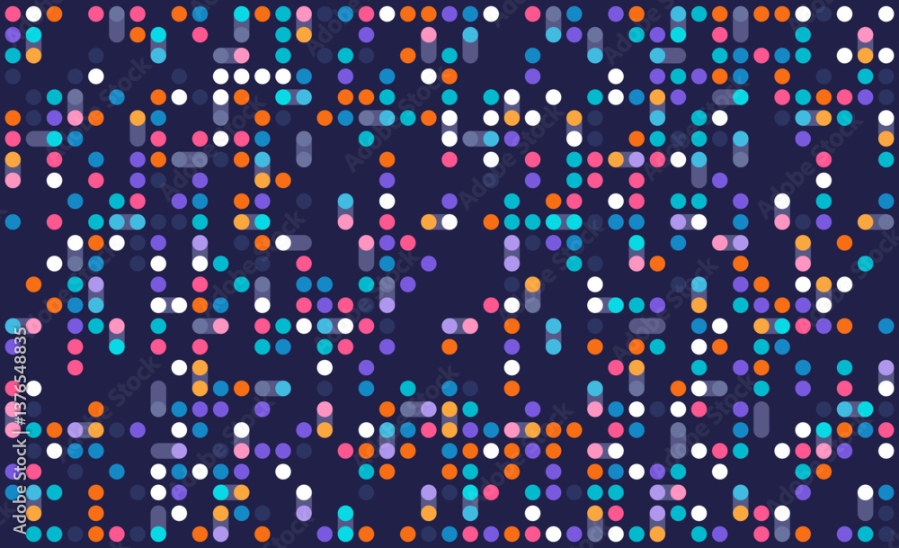 Poster digital technology background. digital data dots pattern pixel background