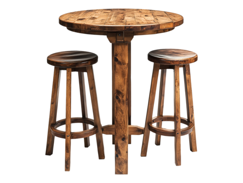 Pub table set isolated on transparent background