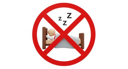 Isolated Sign Prohibiting Sleeping with Person in Bed