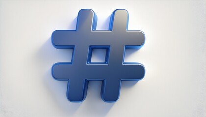 Obraz premium 3d Blue hastagh symbol isolated on white background