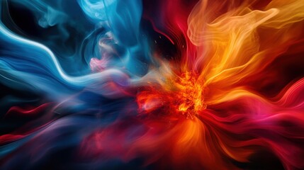 Fototapeta premium Dynamic color explosion abstract art digital illustration vibrant background high-contrast concept