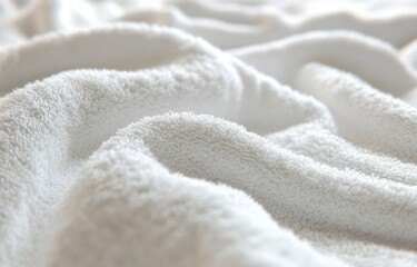 Soft White Towel Close Up Creates a Clean Fresh Inviting Feeling