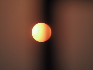 Sunset in the sky, red and orange, closeup of photo