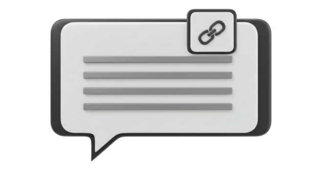 Isolated Chat Bubble Link Icon Message Connection Internet