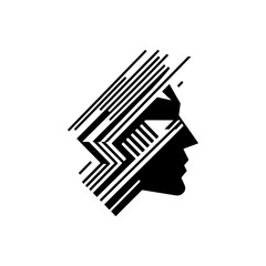 Barcode Man Playing Piano Illustration