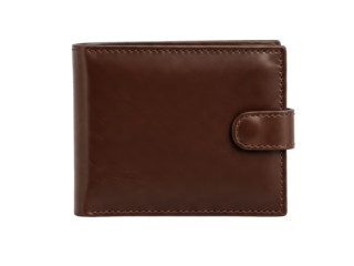 brown leather wallet isolated on a transparent background, PNG