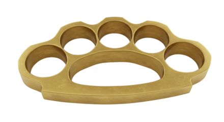 Isolated Brass Knuckles Close-up