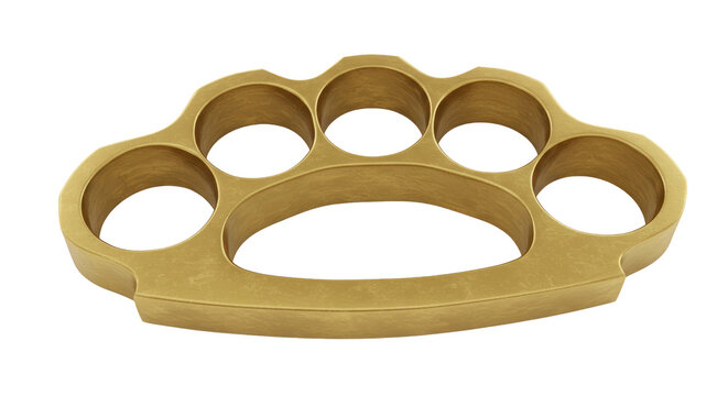 Isolated Brass Knuckles Close-up