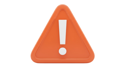 Isolated Orange Warning Sign with Exclamation Point