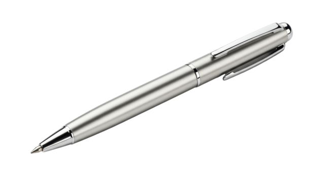 Isolated Silver Ballpoint Pen Elegant Design