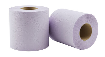 Isolated Pastel Purple Toilet Paper Rolls