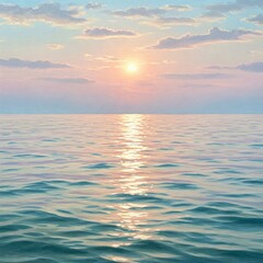 Fototapeta premium Sunlight Dancing Across Peaceful Waves