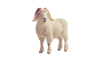 A boer goat standing isolated on transparent background Generative Ai