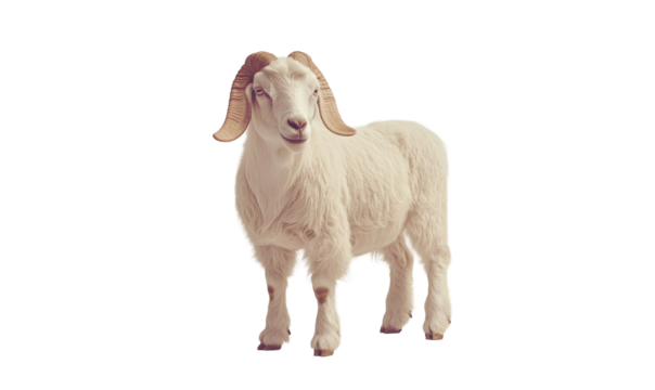 A boer goat standing isolated on transparent background Generative Ai