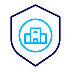 Hotel Protection shield Outline Color icon