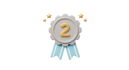Isolated Second Place Ribbon