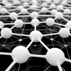 White Network Nodes with Abstract Background.