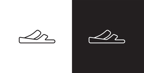 Women shoes line icon. Sandal shoes vector illustration icon. Fashion icon with editable stroke on black and transparent background. Fashion icon.
