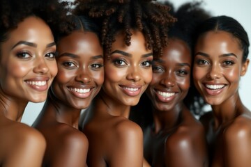 Fototapeta premium A group of women smiling at the camera