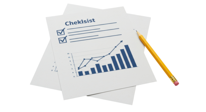 Isolated Checklist with Pencil