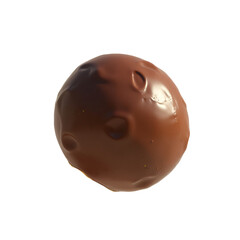 3D truffle of brown chocolate bombom
