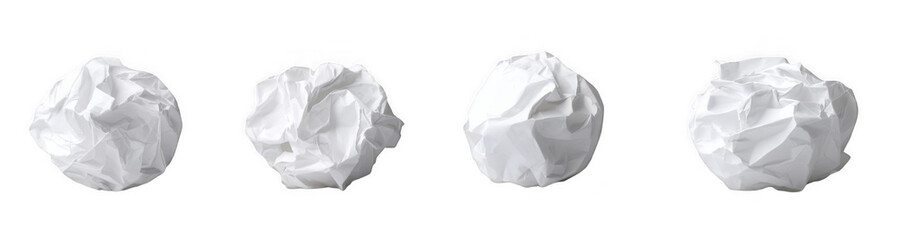 Various crumpled paper balls arranged in a messy pattern