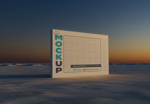 Horizontal Mockup on the Night Desert