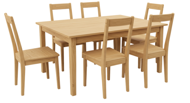 Isolated Dining Table with Chairs