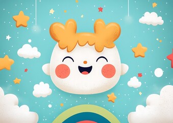 Happy Baby in Starry Sky.