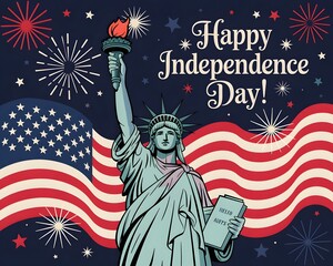 Patriotic 4th of July Greeting Card | Independence Day Banner & Social Media Post