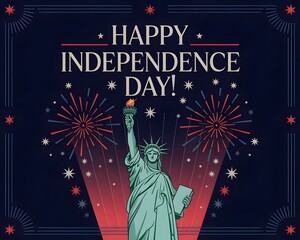 Patriotic 4th of July Greeting Card | Independence Day Banner & Social Media Post
