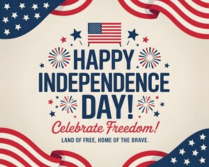 Patriotic 4th of July Greeting Card | Independence Day Banner & Social Media Post