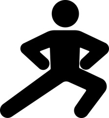 Exercise Fitness Sport people making exercises icon in flat isolated on transparent background