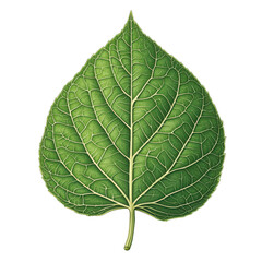 Obraz premium Green leaf isolated on white background with detailed texture