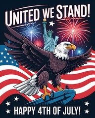 Patriotic 4th of July Greeting Card | Independence Day Banner & Social Media Post