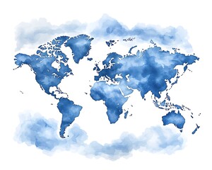 World Map Watercolor Design