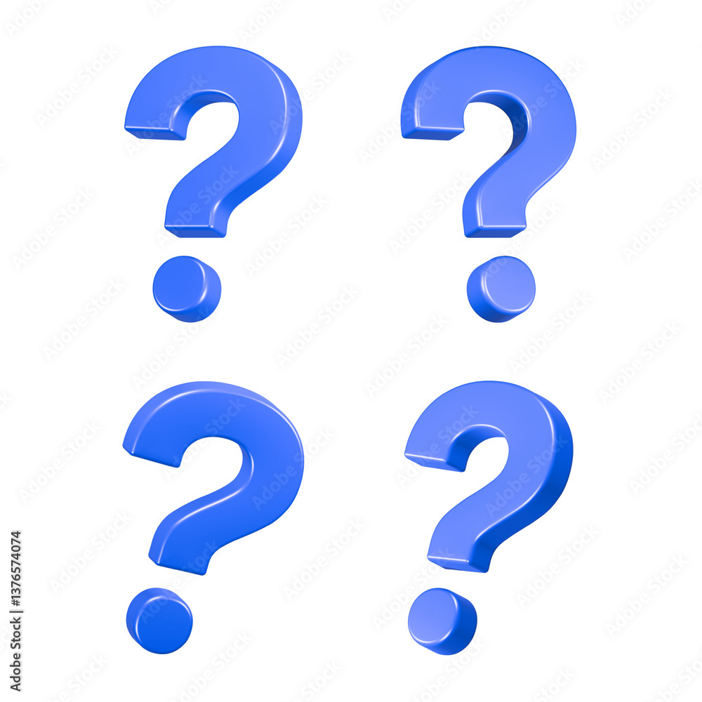 Poster speech bubbles with a question mark 3d icon set