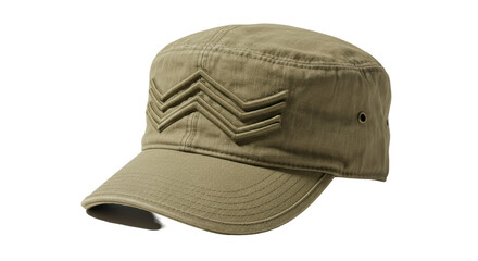 Isolated Khaki Military Cap
