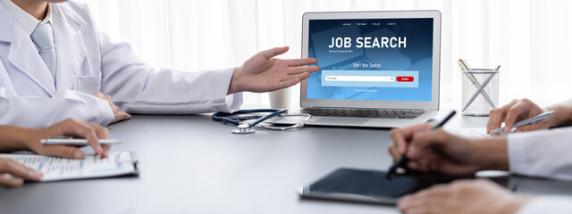 Online job search on brisk website for worker to search for job opportunities on the recruitment...