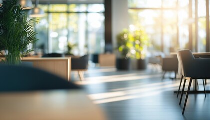 Soft-Focus And Blurred Abstract Office Environment: A Serene And Calming Workspace With Gentle Blur And Dreamy Aesthetic.