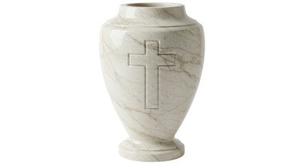 Isolated Marble Urn with Cross