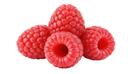 Isolated Group of Raspberries