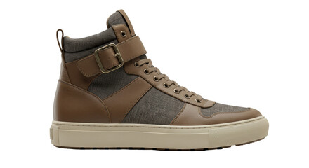 Isolated Brown High Top Sneaker