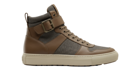 Isolated Brown High Top Sneaker