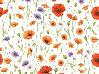 Obraz premium seamless background with poppies