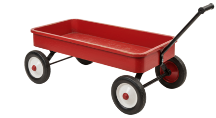 Isolated Red Wagon