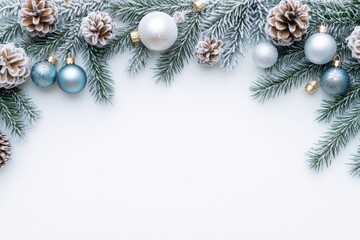 Christmas decoration with pinecones and ornaments