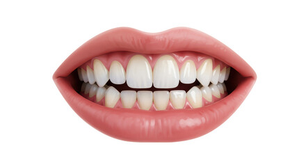 Isolated Smiling Mouth with White Teeth